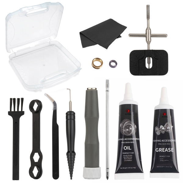 Fishing Reel Repair Set Line Maintenance Repair Tool with Reel Oil &amp; Grease