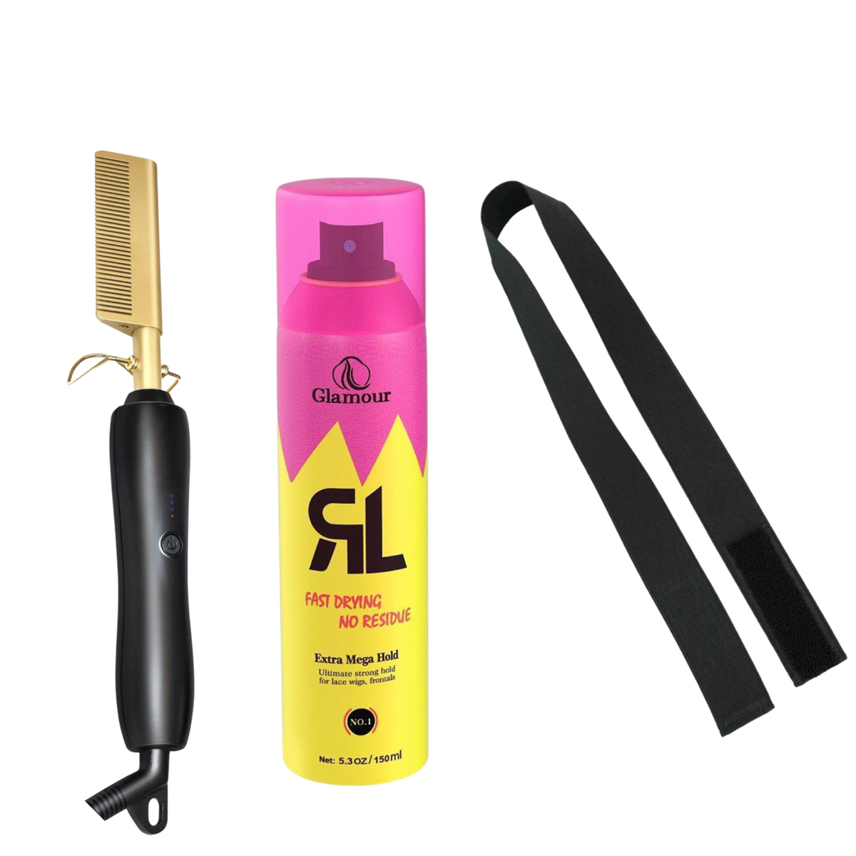 Frontal Installation Kit - Hot Comb - Melting Elastic Band - Glue Spray, Shop Today. Get it Tomorrow!