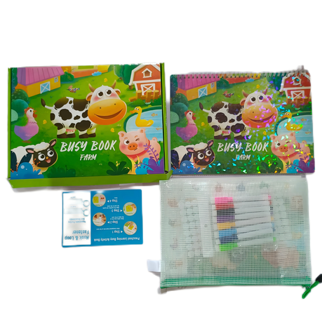 Farm Theme Busy Toy Book Interactive Learning Early Education Quiet Book Image
