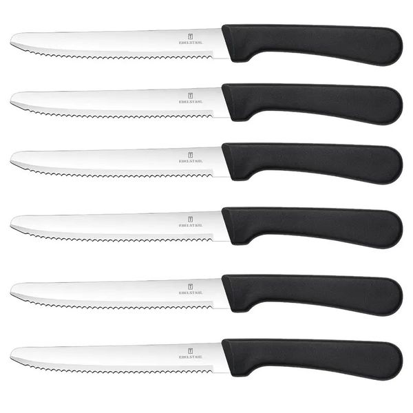 Edelstahl - Black Steak Knife Set (13cm blade) - Pack of 6