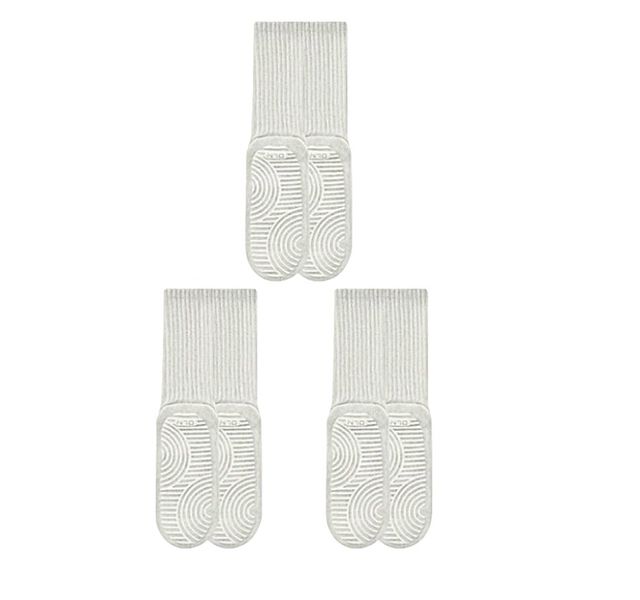 Moisture-Absorbent Short Tube Yoga Socks With Grip - White - 3 Pairs