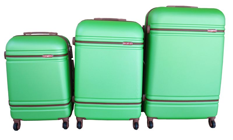 3 Piece Travel Luggage Bag Set - Light Green
