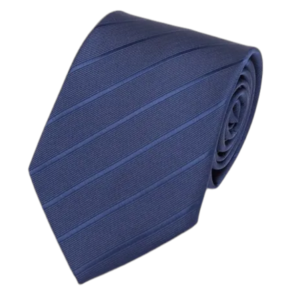 Classic Sleek Striped Design Necktie for Men - Navy Blue