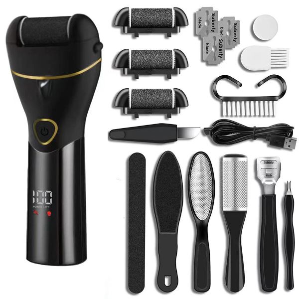 Electric Foot Callus Remover 17 in1 Rechargeable Foot File Pedicure Kits