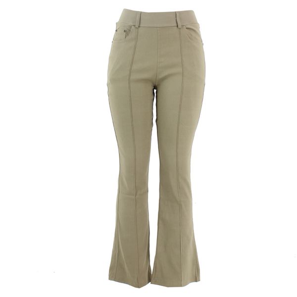 Blackcherry Khaki Mid Waist Bootleg Pants