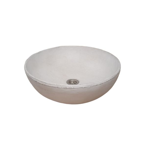 Ivory Round Concave Concrete Bespoke Basin 42 x 42 x 14cm