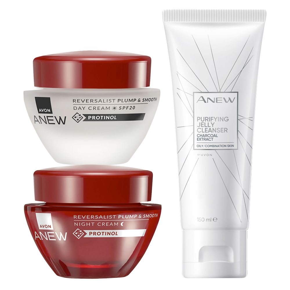 Avon Anew Reversalist Day Cream SPF 20, Night Cream & Jelly Cleanser ...