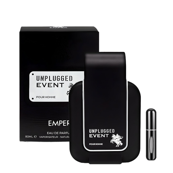 Unplugged Event by Emper - 80ml + Refillable Decant with Perfume