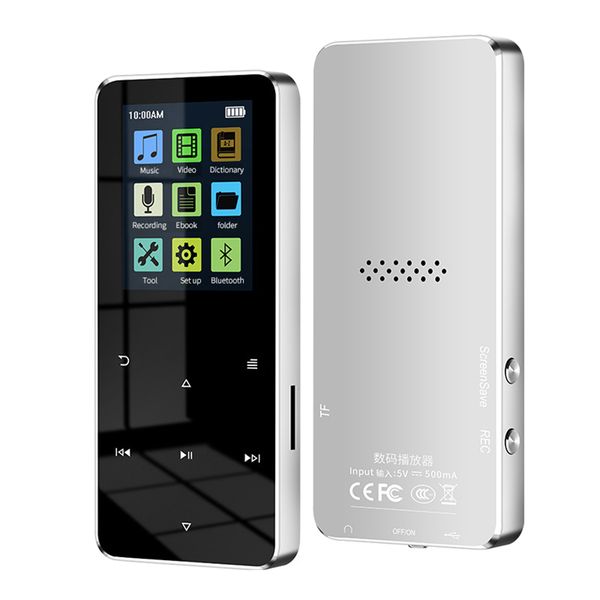 Bluetooth Mp3 Player 8G Hifi Supports Card Built-In Speaker-Silver