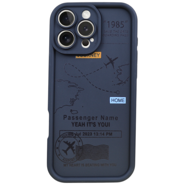 Travel-Themed Phone Case Compatible With iPhone 16 Pro Max - Black
