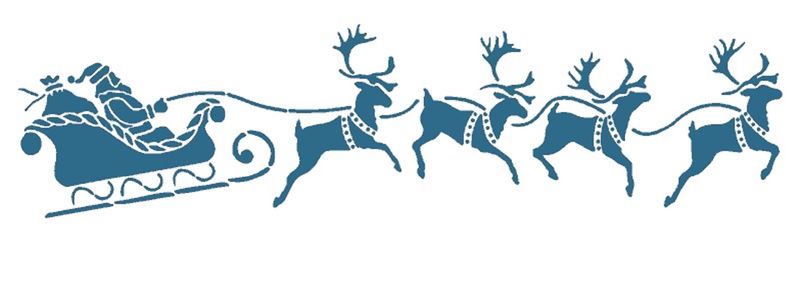Cake Stencil - Christmas Border Christmas Father with reindeer
