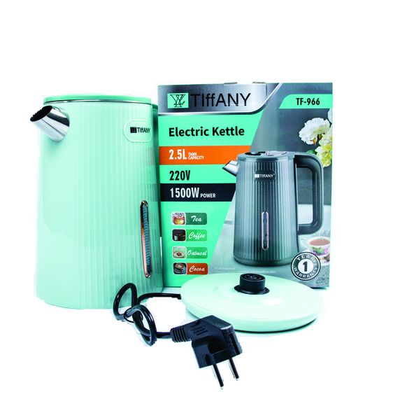 1500W Tiffany Electric Hot Water Cordless Fast Boiler 2.5L Kitchen Kettle