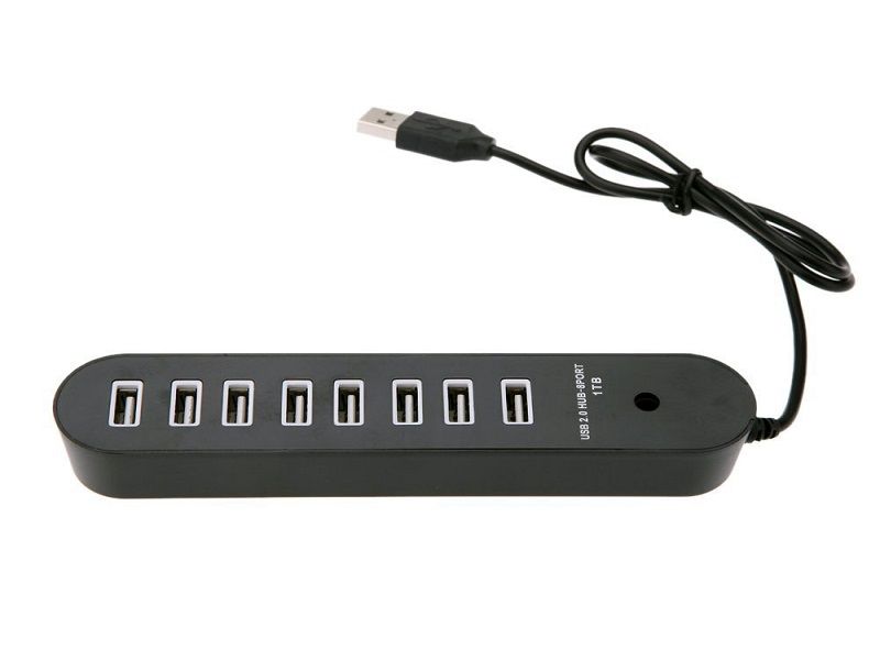 ZATECH 8-Port USB 2.0 Data HUB High Speed Splitter Extender: Built-in USB