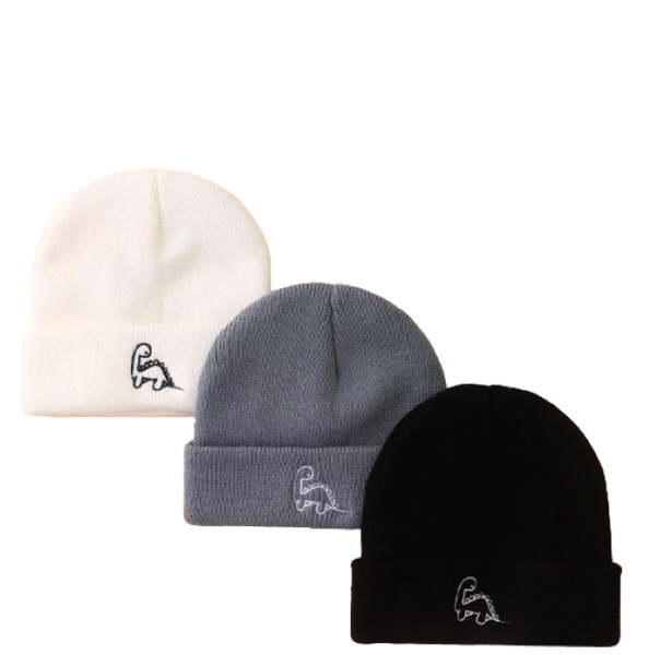 Dinosour Knit Beanie - 3 Pack