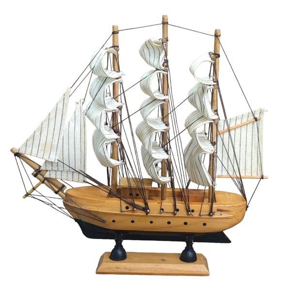 Nautical Charm: Handcrafted Handmade Wooden Sailboat Ornaments for Decor