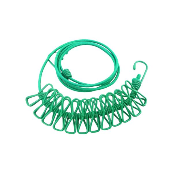180cm Adjustable Clothesline Washing Line With 12 Clips F49-8-1069