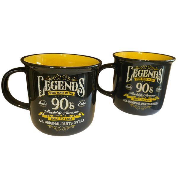 The Best Legends Were Born In The 90's Mug - Black and Yellow - 2 Pack