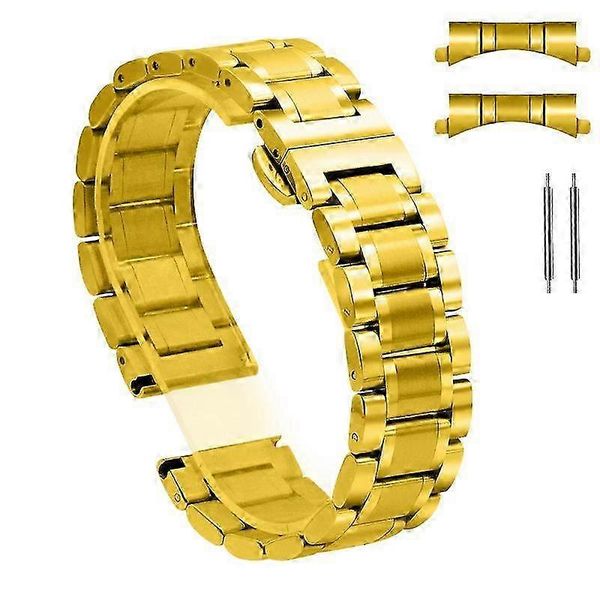 Steel Replacement Strap for 18mm Watch - 12mm Gold Band