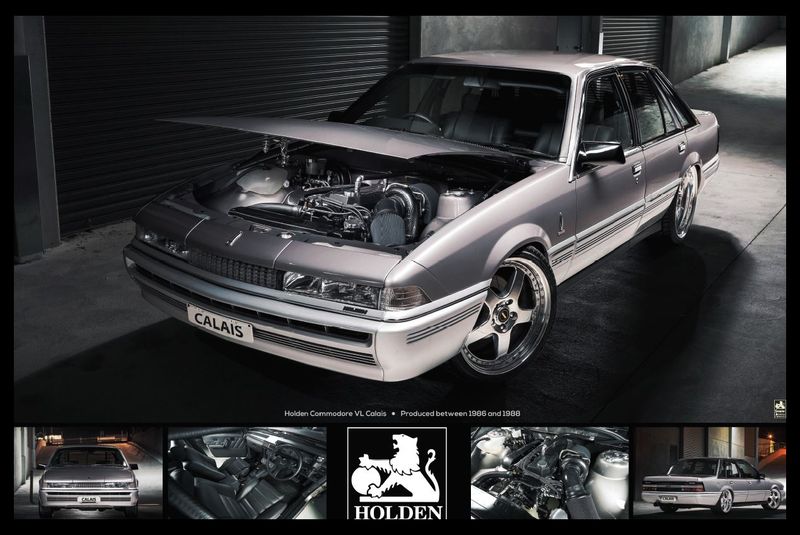 Holden - Commodore VL Calais Poster with Black Frame