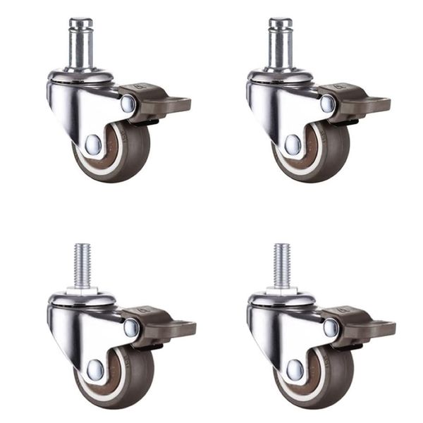 Tool Heavy Duty M6 Silent Rubber Swivel Caster Wheels Set Of 4 (3.8cm)