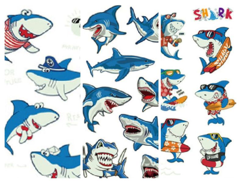 Kids Tattoos Luminous Range - Jaws