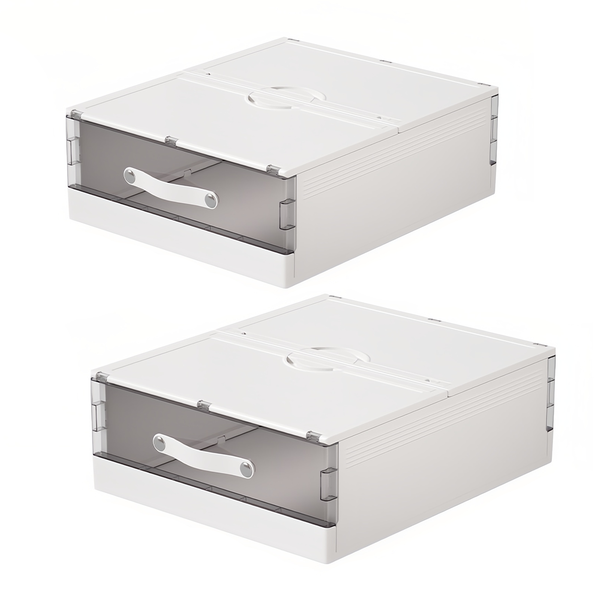 Bed Sheet Organizer Clothes Storage Box Closet Case Foldable - 2 Piece