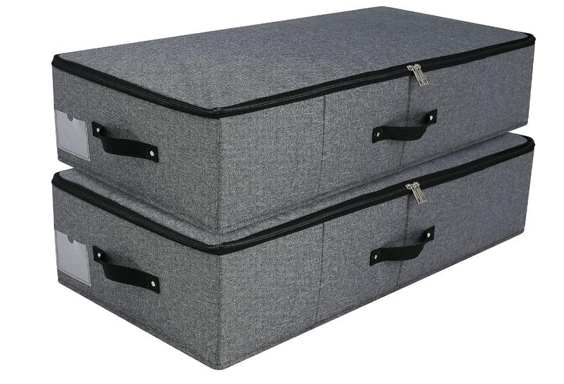 Foldable Under Bed Storage Basket Container [2 Pack] with Durable Fabric