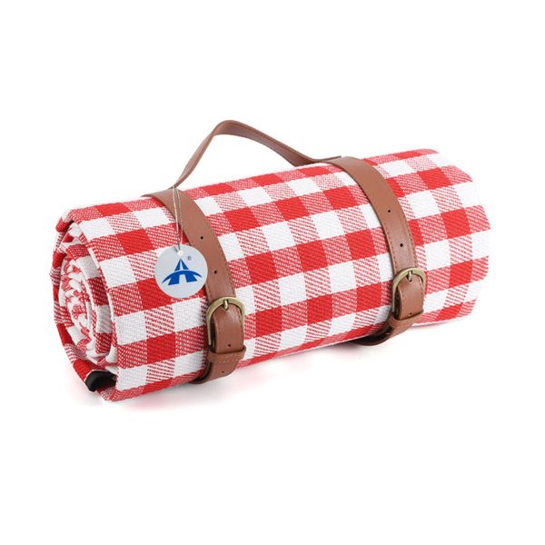 ALANES 150cmx200cm Portable Waterproof Picnic Blanket Foldable Mat-Red