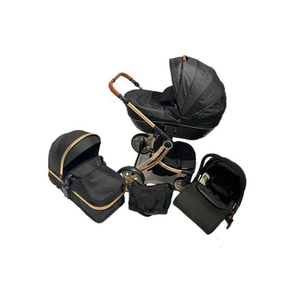 Carrera Travel System PU Leather Stroller -Black