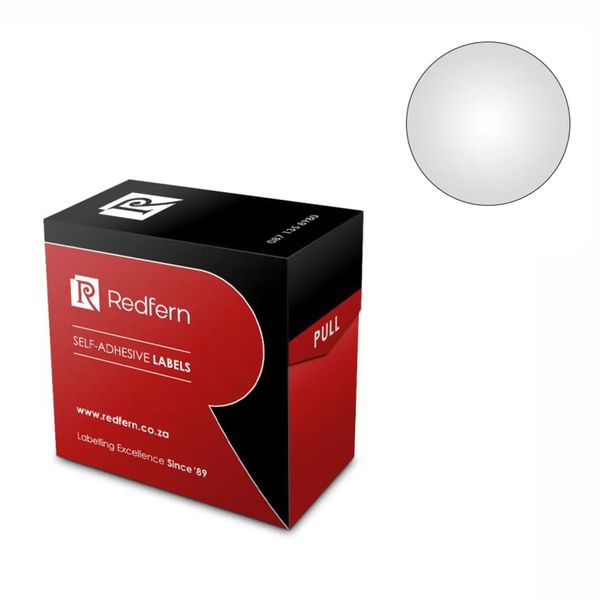 Redfern round colour coded self adhesive labels roll form x 2