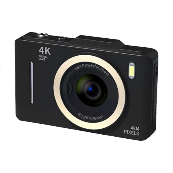 H16 - 48MP HD Digital Camera With 16X Zoom &amp; Flashlight - Black