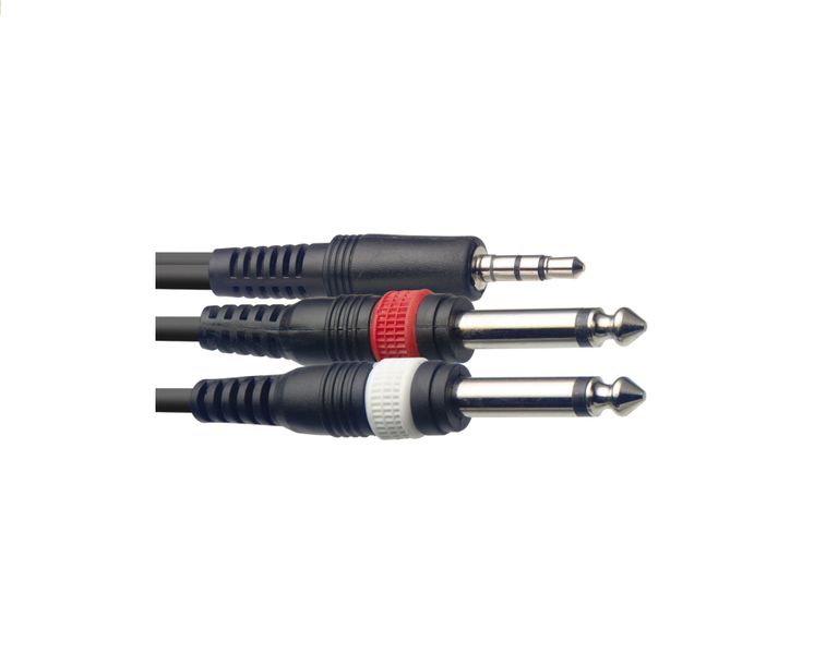 STAGG Y-Cable - Mini Stereo Jack to 2x JACK, 3m
