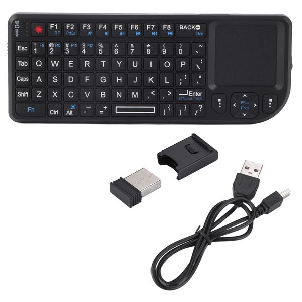 2.4GHz Wireless Touchpad/Rechargeable Ultra Mini Thin USB Backlit Keyboard