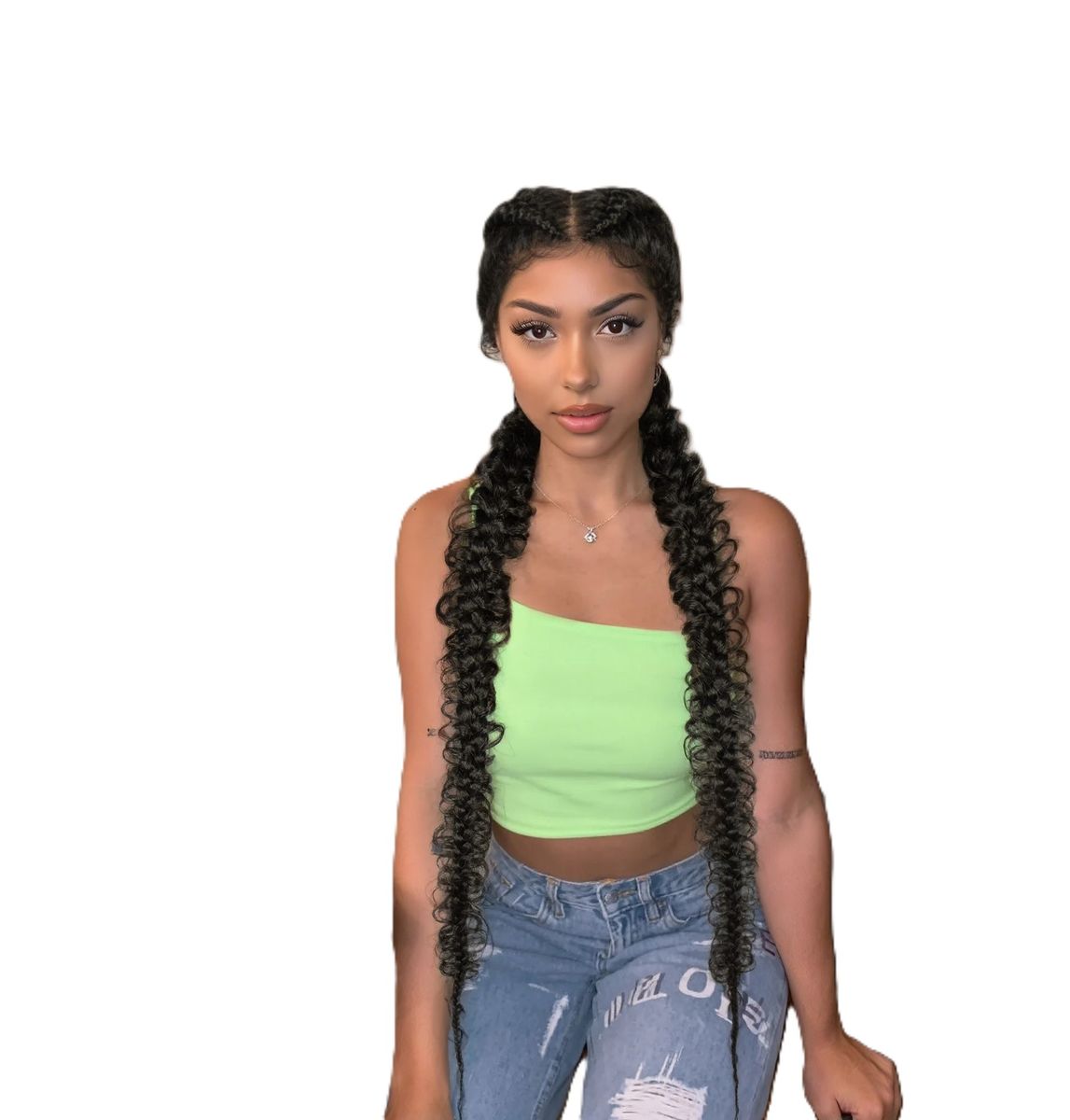 All Lace Synthetic Wig 2 Strands Big Hemp Braid Braided Wig Black