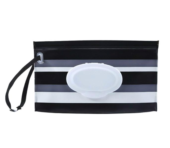 Baby Wet Wipes Pouch Caddy (Monochrome Stripes)
