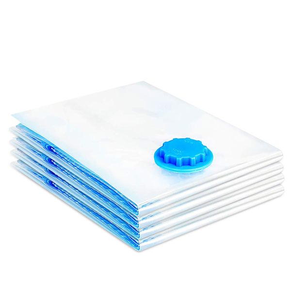Pack of 5 Vacuum Storage Double Seal Bags for Clothes, Pillows - 60x80cm