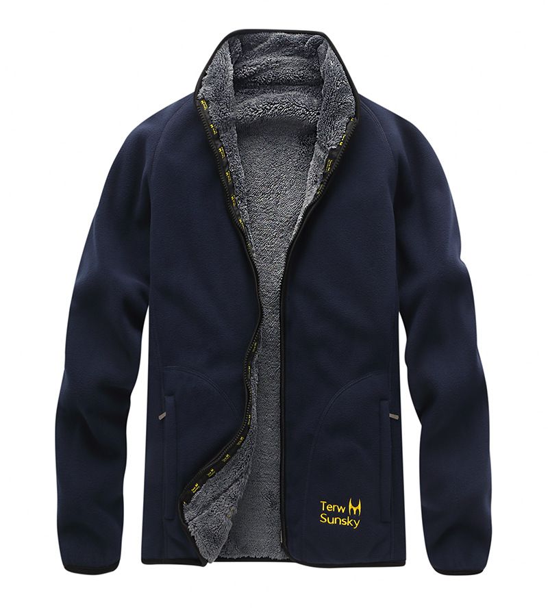 Terw Sunsky Outdoor Double Side Fleece Jacket Navy Blue and Grey