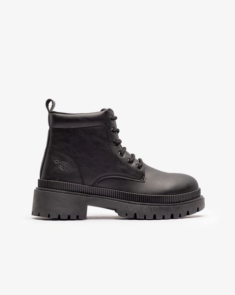 Soviet Ladies Chelsea Black Short Heel PU Boot