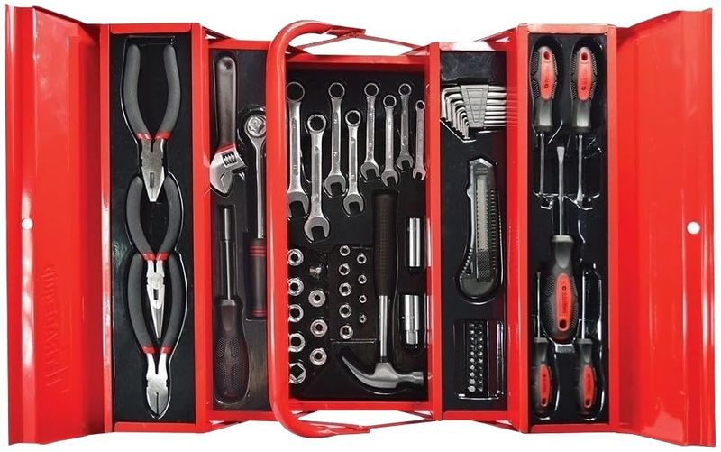 Tradequip Metal 5-Tray Tool Box 70-Piece Set