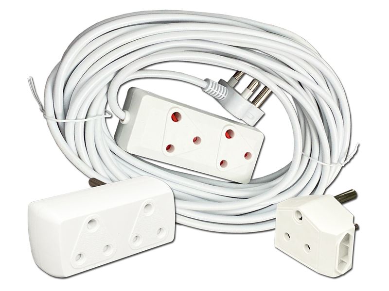 Everlotus Extension Cord 15M Bundle With 2 Way Multiplug And 1 Adapter
