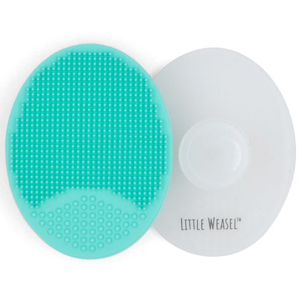 Little Weasel – Baby Bath and Cradle Cap Brush Set (2-Pack, Pink / White)
