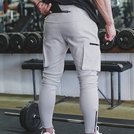 Joggers For Men - APEY Athletic Pocket Joggers Running Pants - Light Grey, Shop Today. Get it Tomorrow!