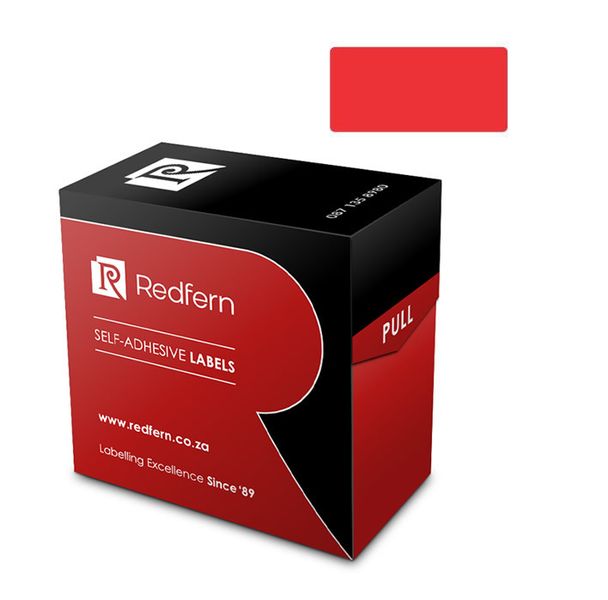 Redfern 19mm x 25mm Color Code Labels - Flu Red 5's