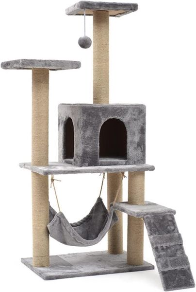 Large Pet Cat Tree House,with Scratching Posts for Indoor Cats