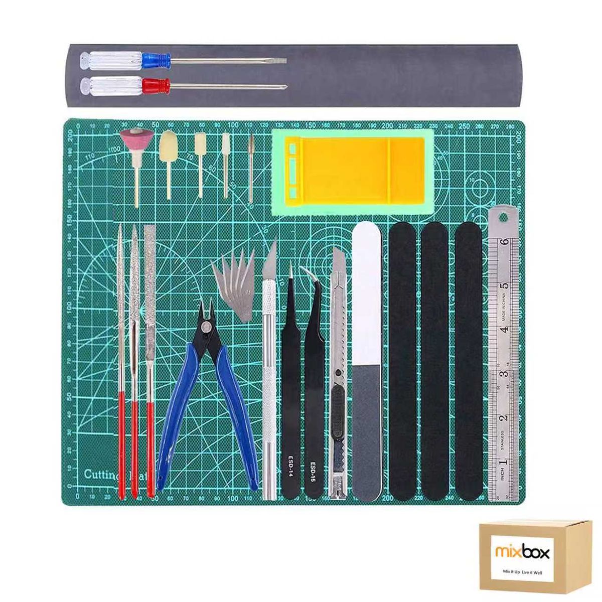 Mix Box 27 Pcs Modellers Tool Kit Modeler Basic Tool Craft Set