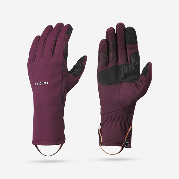 Simond Adult Mountain Trekking Tactile Stretch Gloves - Mt500 - Burgundy