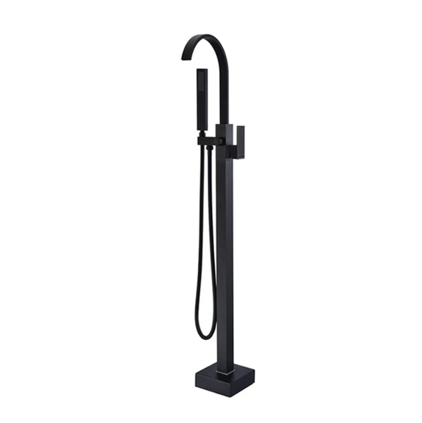 Matte Black Square Freestanding Bath Mixer - 66128