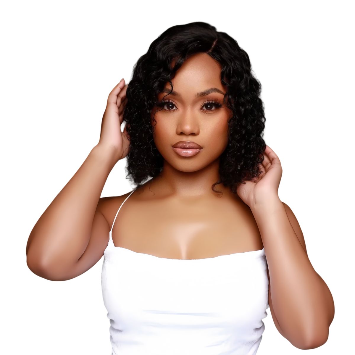 Marigold 10- inch Full Frontal Curly Wig Human Hair Natural Colour