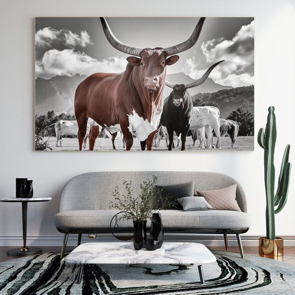 Canvas Art Ready to Hang Contemporary Wall Art Home Decor - Cow/Cattle 316