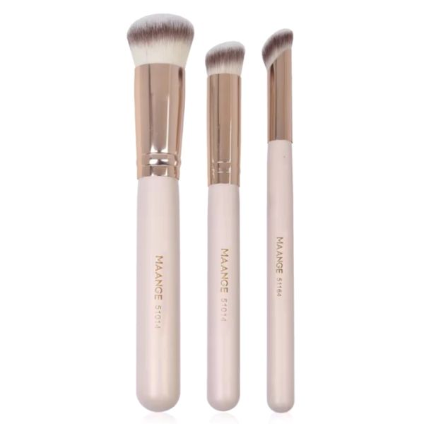 MAANGE Foundation/Concealer Brush Set 3 Piece Rose Pink